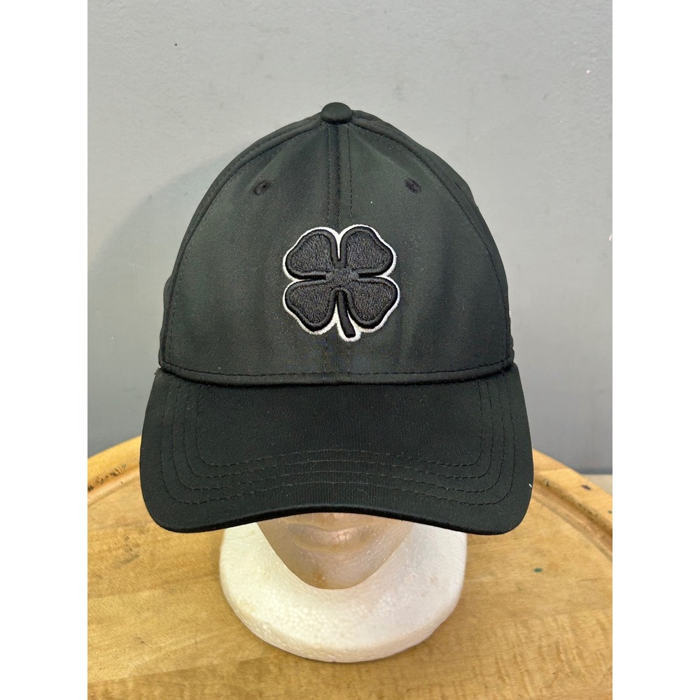 Black Clover Hat Mens S/M Black Premium Clover Baseball Cap Live Lucky Fit Logo